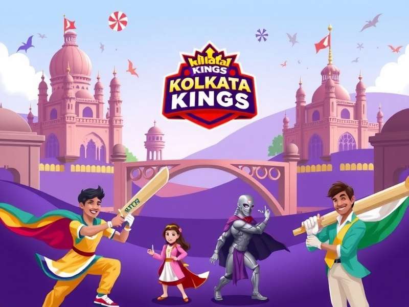 Kolkata Kings Champions game banner featuring Kolkata landmarks and Indian characters